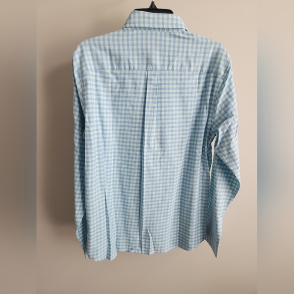 NWT Vineyard Vines Island Twill Gingham Button Down Shirt Crystal Blue - Small - Picture 5 of 6